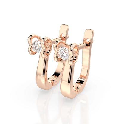 Solitär-Ohrringe mit englischem Verschluss (Rund), 0.2 ct — 102-10013(3.0)