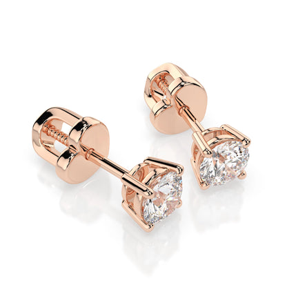 Solitär-Schmetterling-Ohrringe (Rund), 0.6 ct — 102-10012/1(4.2)