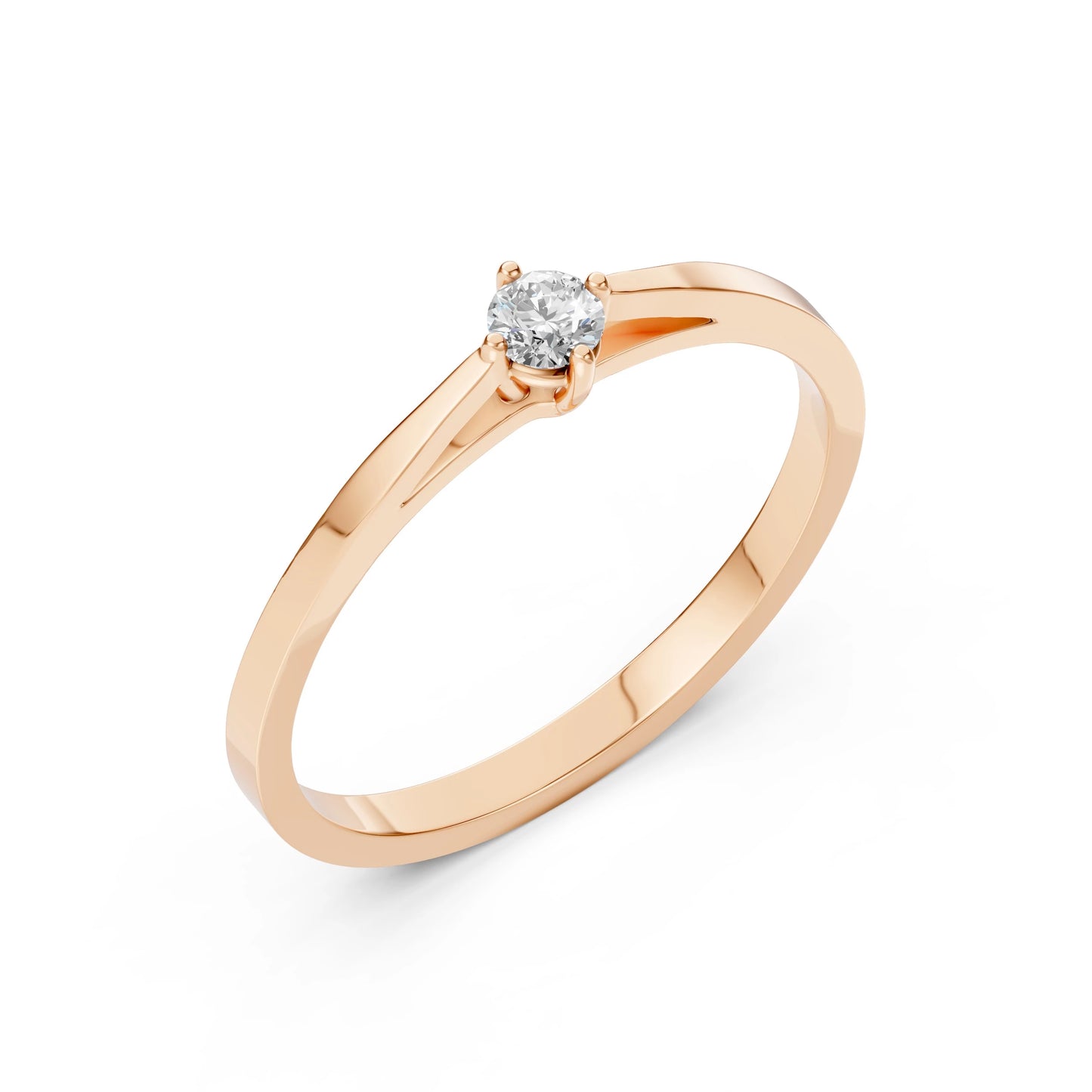 Solitär-Ring (Rund), 0.1 ct — 101-10125(3.0)
