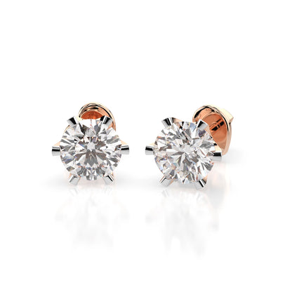Solitär-Schmetterling-Ohrringe (Rund), 1.4 ct — 102-10040/1(5.7)