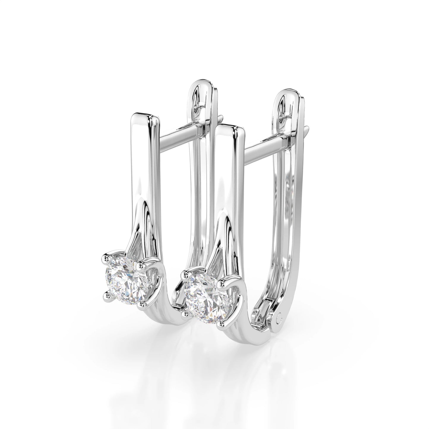 Solitär-Ohrringe mit englischem Verschluss (Rund), 0.2 ct — 102-10014(3.0)