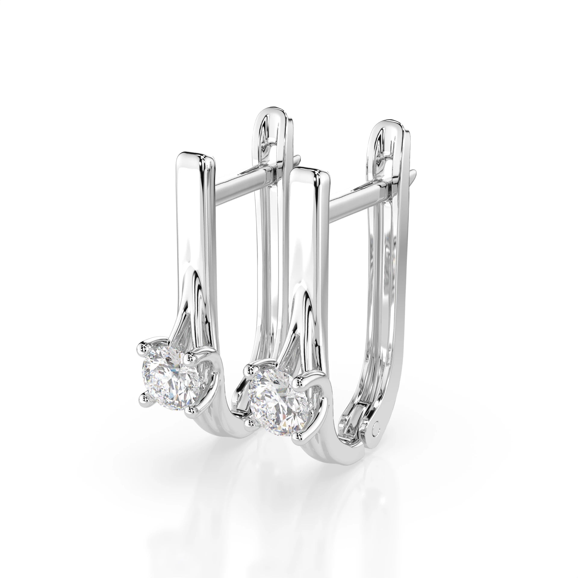 Solitär-Ohrringe mit englischem Verschluss (Rund), 0.2 ct — 102-10014(3.0)