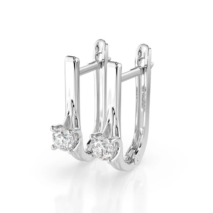 Solitär-Ohrringe mit englischem Verschluss (Rund), 0.2 ct — 102-10014(3.0)