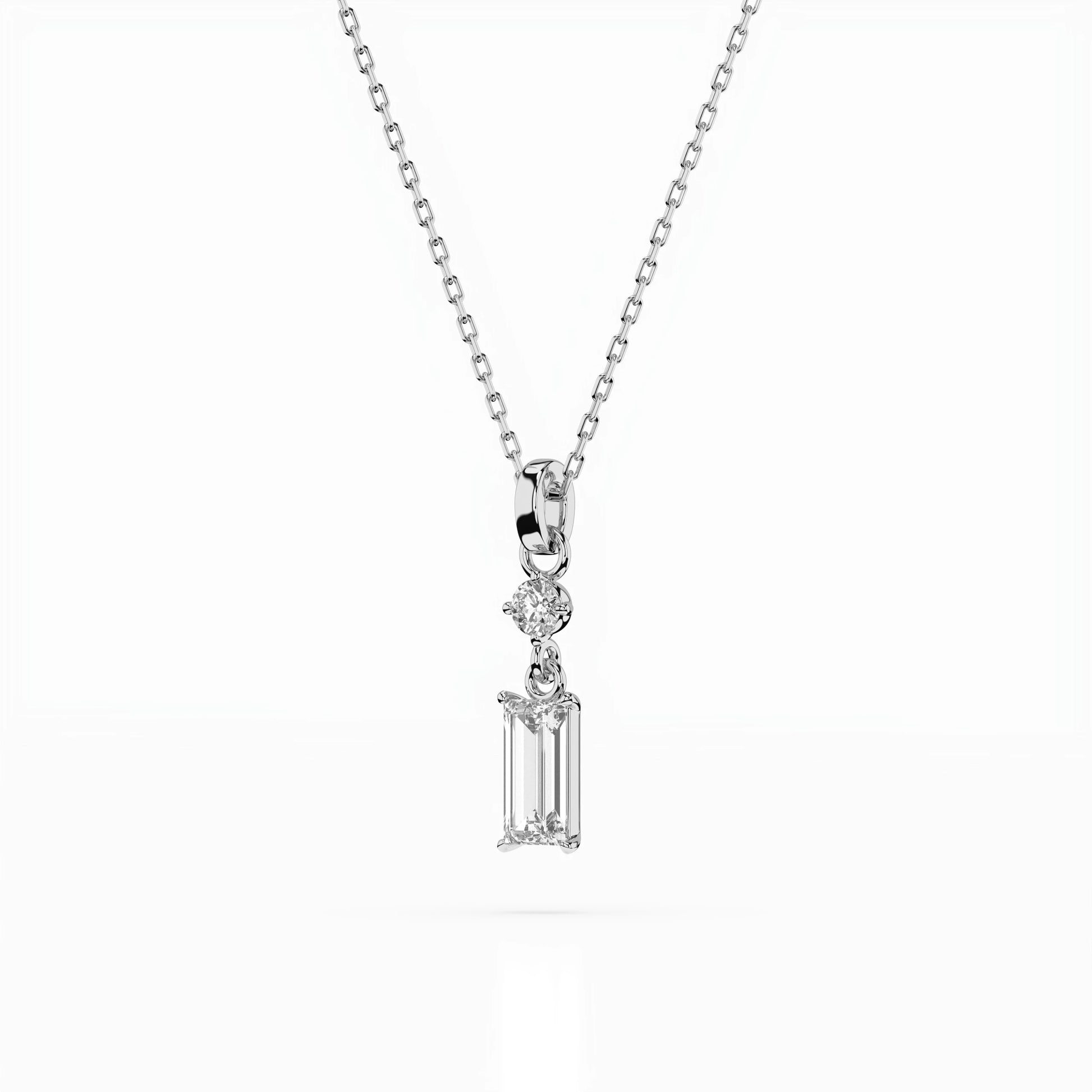 Solitär-Halskette (Baguette), 0.04 ct — 104-10071/2(0.30)BAQ
