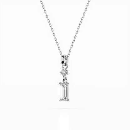 Solitär-Halskette (Baguette), 0.04 ct — 104-10071/2(0.30)BAQ