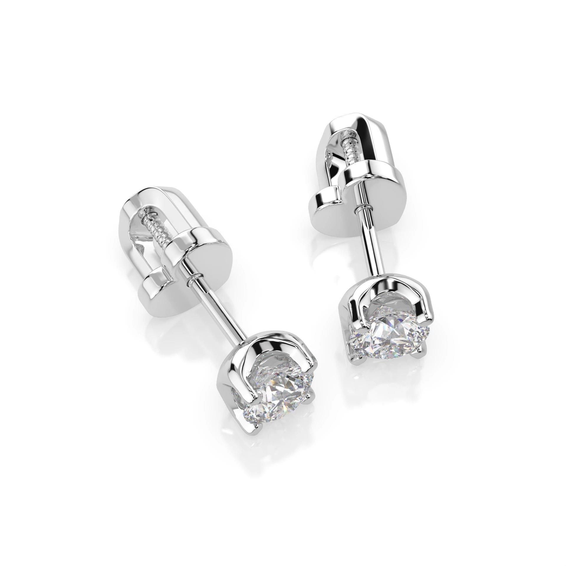 Solitär-Schmetterling-Ohrringe (Rund), 0.4 ct — 102-10020(3.7)