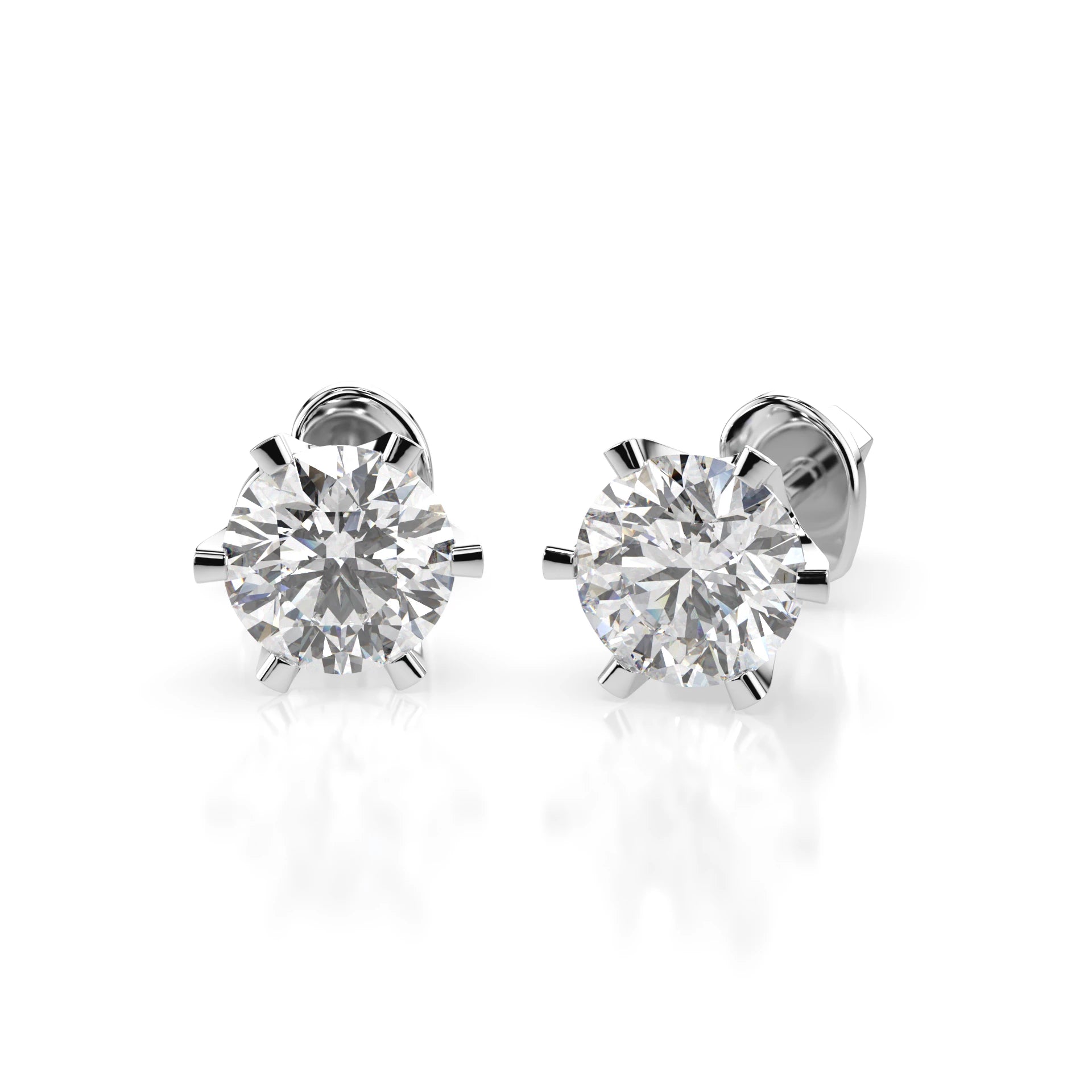 Solitär-Schmetterling-Ohrringe (Rund), 1.0 ct — 102-10040/1(5.1)