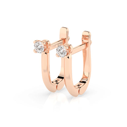 Solitär-Ohrringe mit englischem Verschluss (Rund), 0.12 ct — 102-10089(2.5)