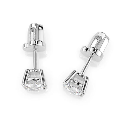 Solitär-Schmetterling-Ohrringe (Rund), 0.9 ct — 102-10012/1(4.8)
