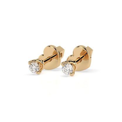 Solitär-Schmetterling-Ohrringe (Rund), 0.08 ct — 102-10032(2.2)