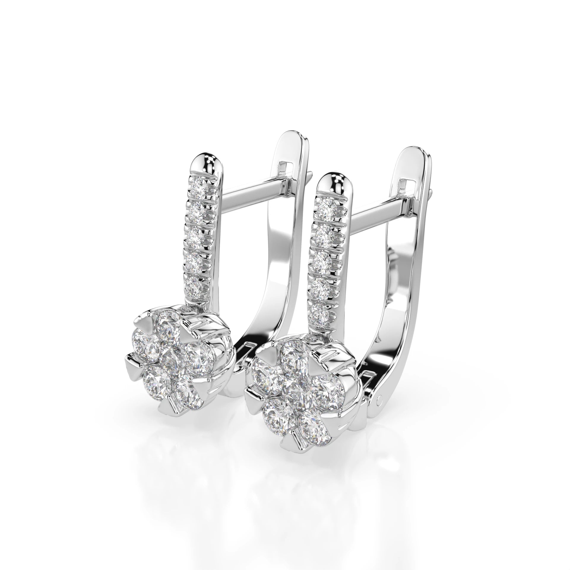 Illusion-Ohrringe (Rund), 0.12 ct — 102-10015/4(2.5)