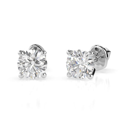 Solitär-Schmetterling-Ohrringe (Rund), 0.9 ct — 102-10012/1(4.8)