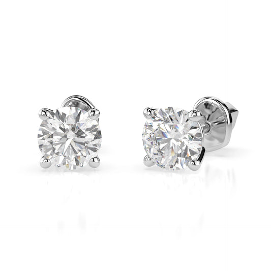Solitär-Schmetterling-Ohrringe (Rund), 0.9 ct — 102-10012/1(4.8)