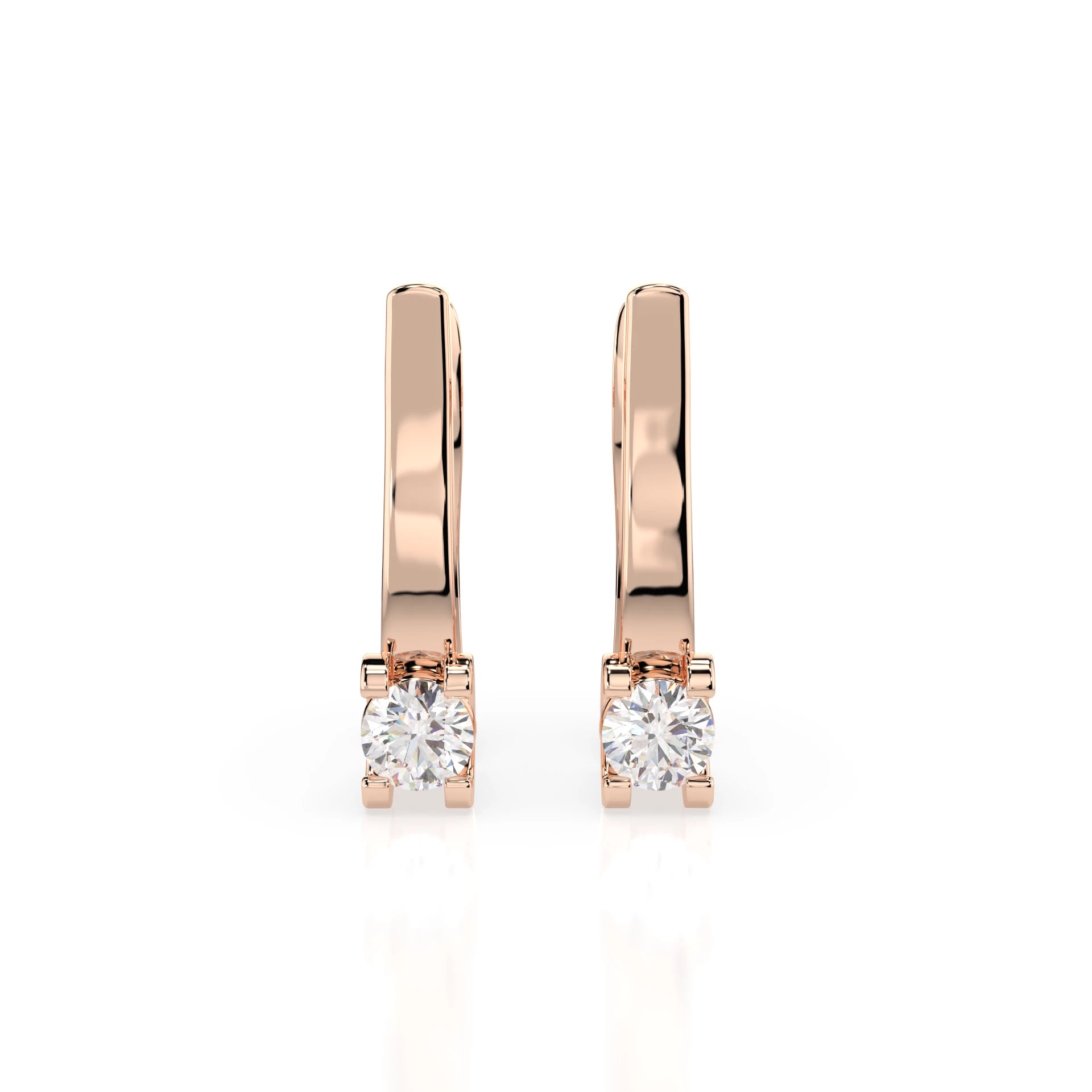Solitär-Ohrringe mit englischem Verschluss (Rund), 0.3 ct — 102-10022(3.4)