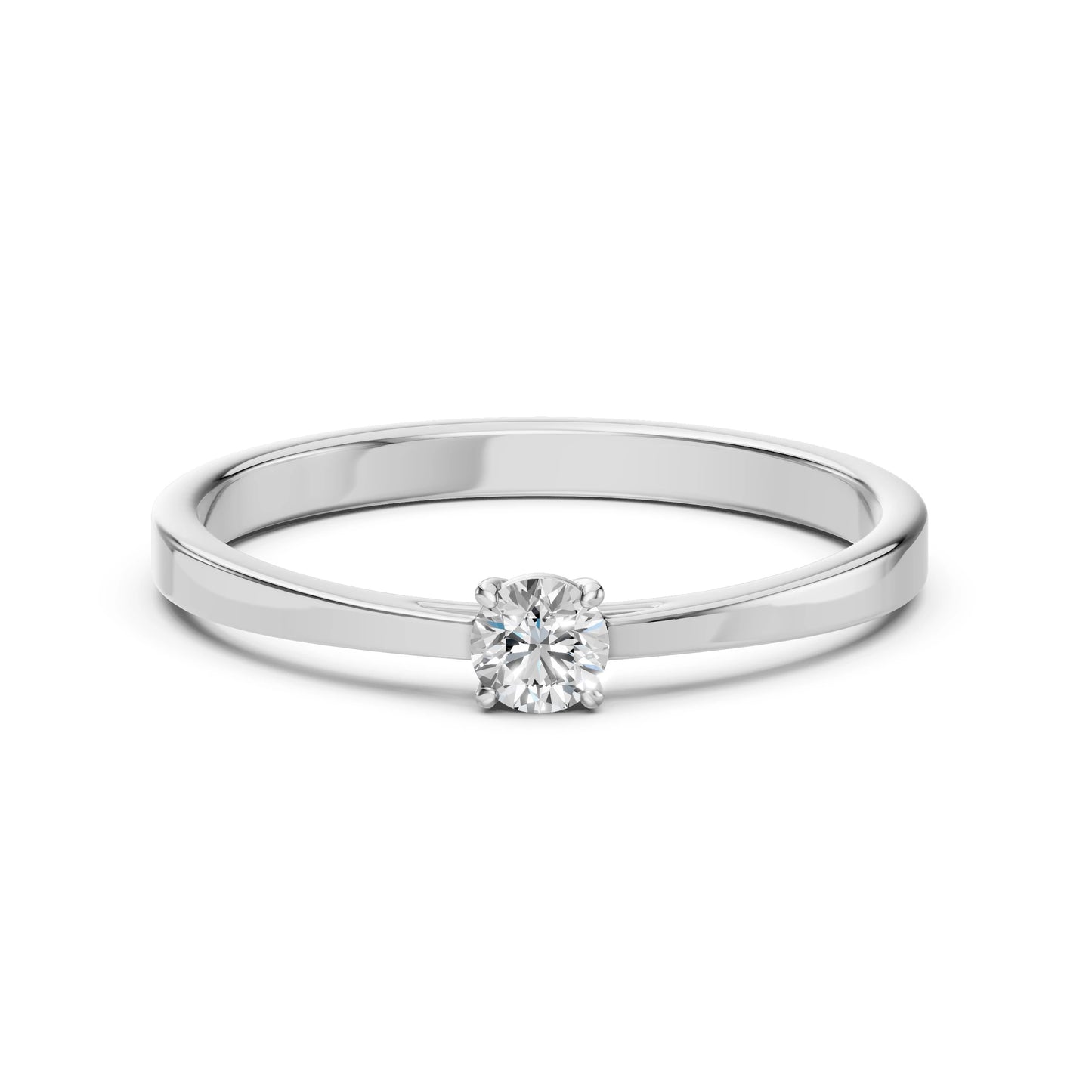 Solitär-Ring (Rund), 0.2 ct — 101-10012/1(3.7)