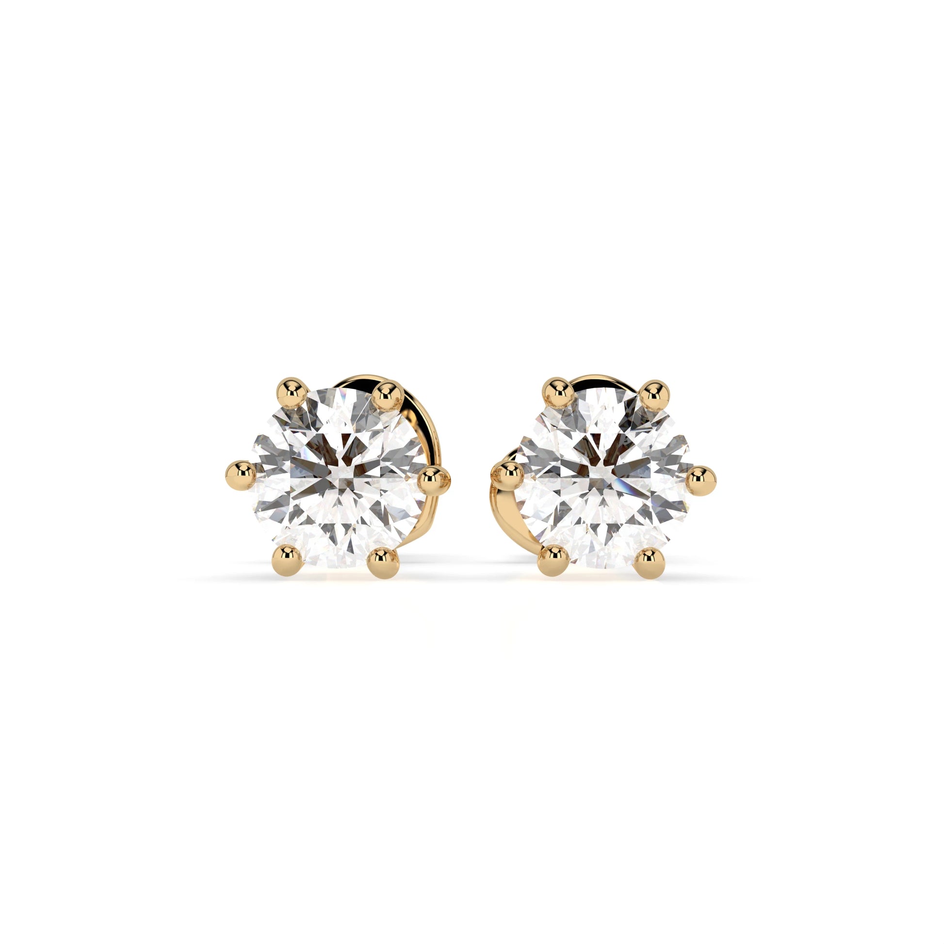 Solitär-Schmetterling-Ohrringe (Rund), 0.6 ct — 102-10027(4.2)