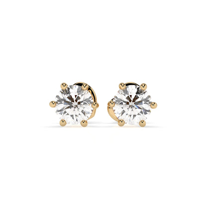 Solitär-Schmetterling-Ohrringe (Rund), 0.6 ct — 102-10027(4.2)