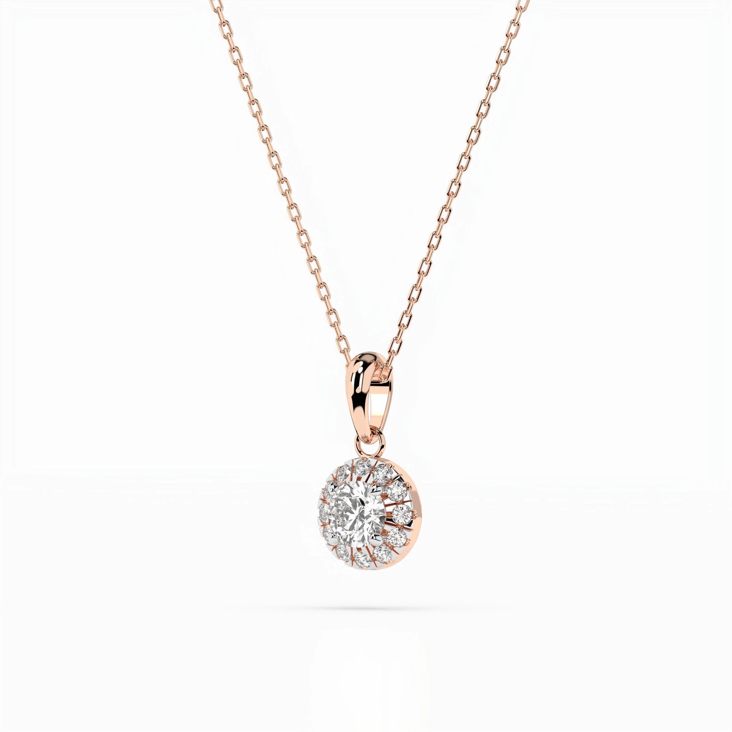 Solitär-Eternity-Halskette (Rund), 0.2 ct — 104-10053(3.7)