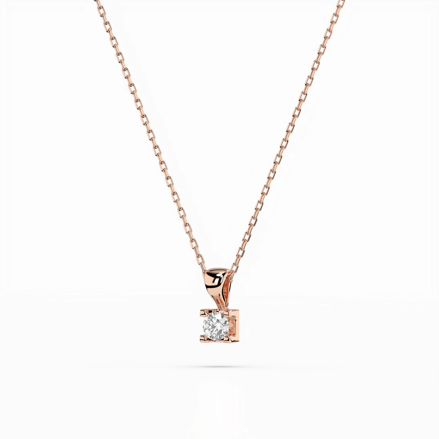 Solitär-Halskette (Rund), 0.15 ct — 104-10013(3.4)