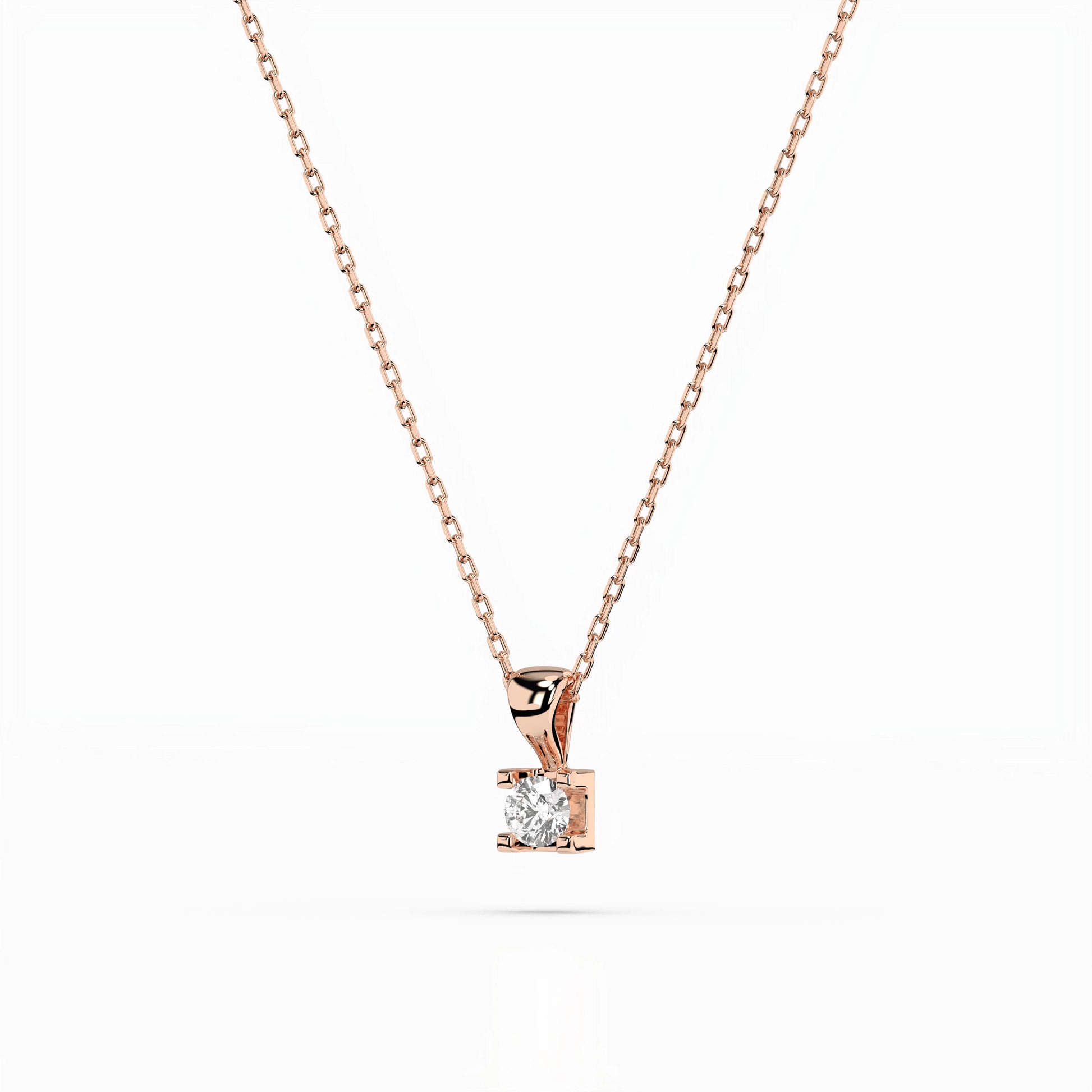 Solitär-Halskette (Rund), 0.15 ct — 104-10013(3.4)