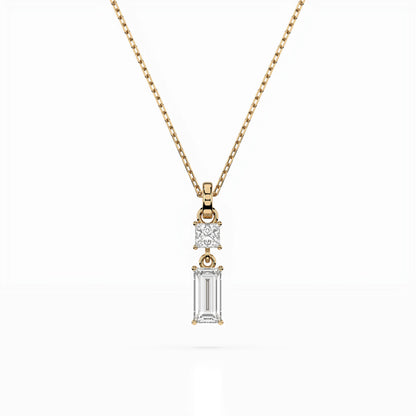 Solitär-Halskette (Baguette), 0.1 ct — 104-10071/1(0.30)BAQ