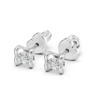 Solitär-Schmetterling-Ohrringe (Rund), 0.2 ct — 102-10013/2(3.0)