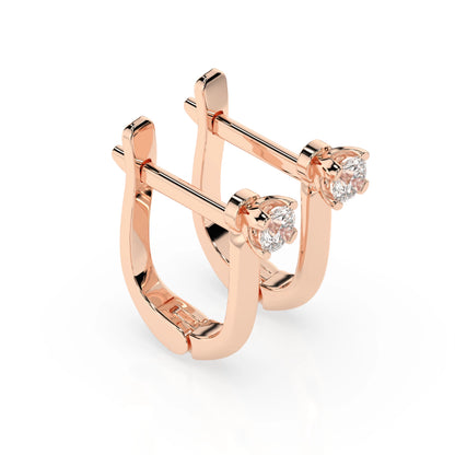 Solitär-Ohrringe mit englischem Verschluss (Rund), 0.12 ct — 102-10089(2.5)