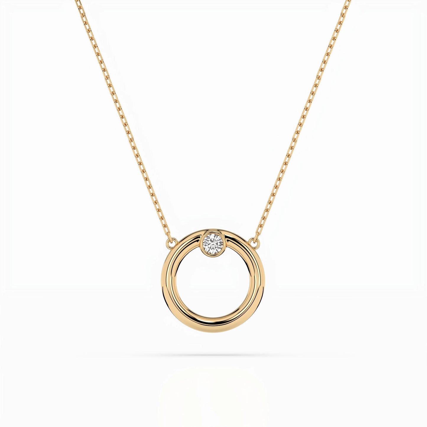 Minimalismus-Halskette (Rund), 0.03 ct — 104-10056