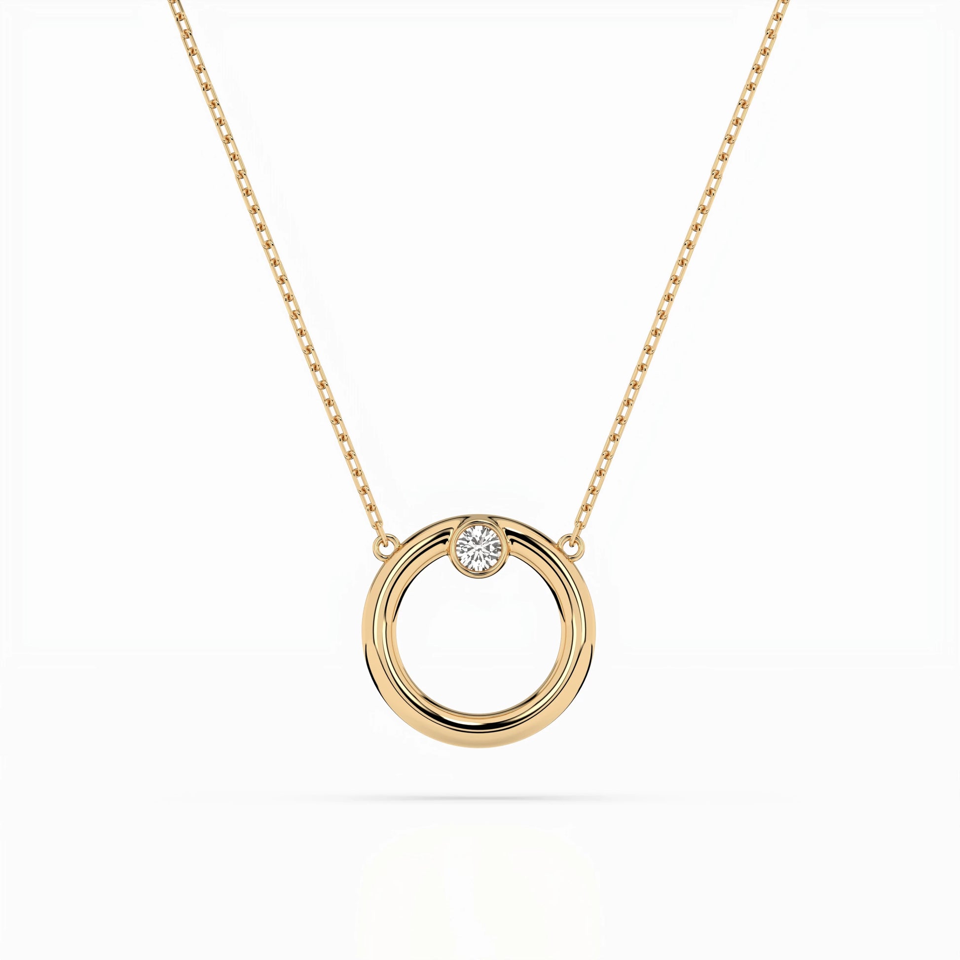 Minimalismus-Halskette (Rund), 0.03 ct — 104-10056