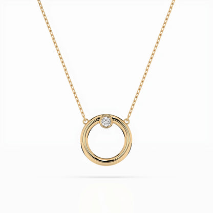 Minimalismus-Halskette (Rund), 0.03 ct — 104-10056