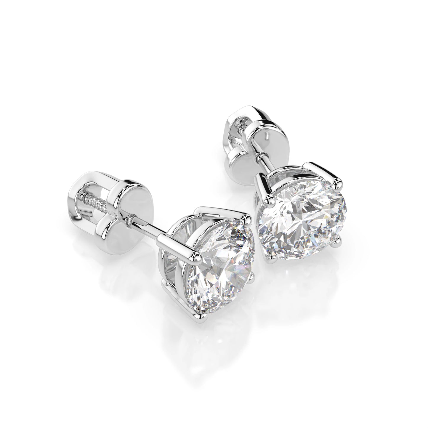 Solitär-Schmetterling-Ohrringe (Rund), 1.4 ct — 102-10012/1(5.7)
