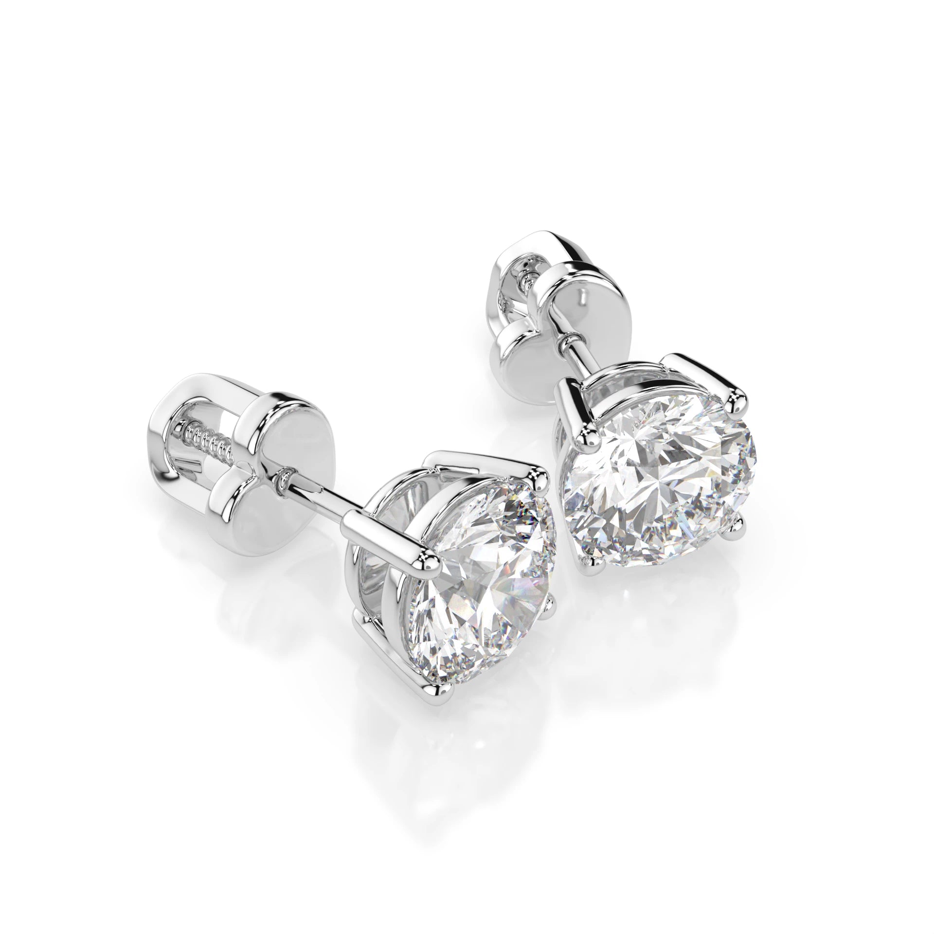 Solitär-Schmetterling-Ohrringe (Rund), 1.4 ct — 102-10012/1(5.7)