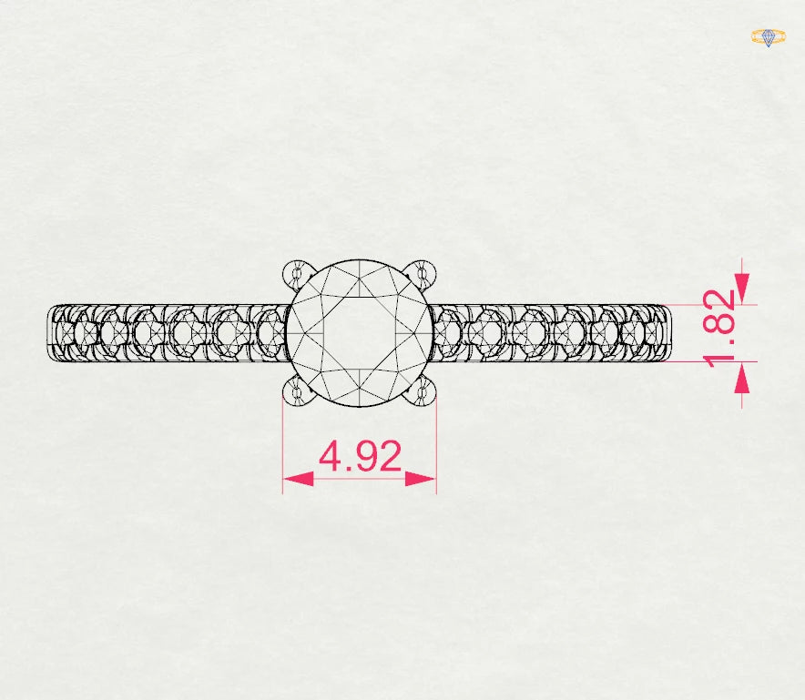 Solitär-Eternity-Ring (Rund), 0.4 ct — 101-10094(4.7)