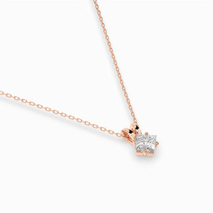 Solitär-Halskette (Prinzess), 0.3 ct — 104-10070(0.30)PR
