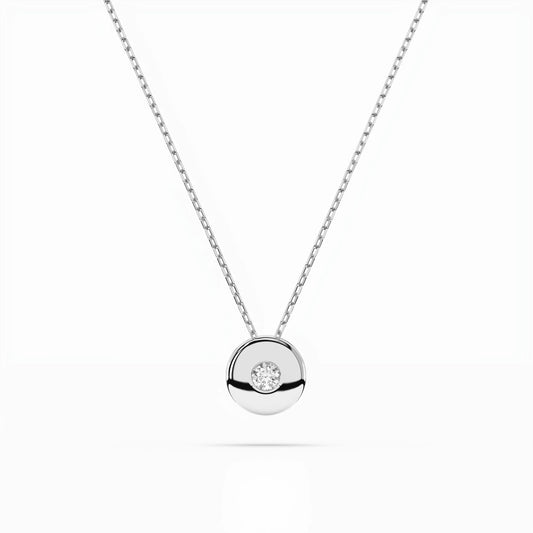 Solitär-Halskette (Rund), 0.04 ct — 104-10015(2.2)