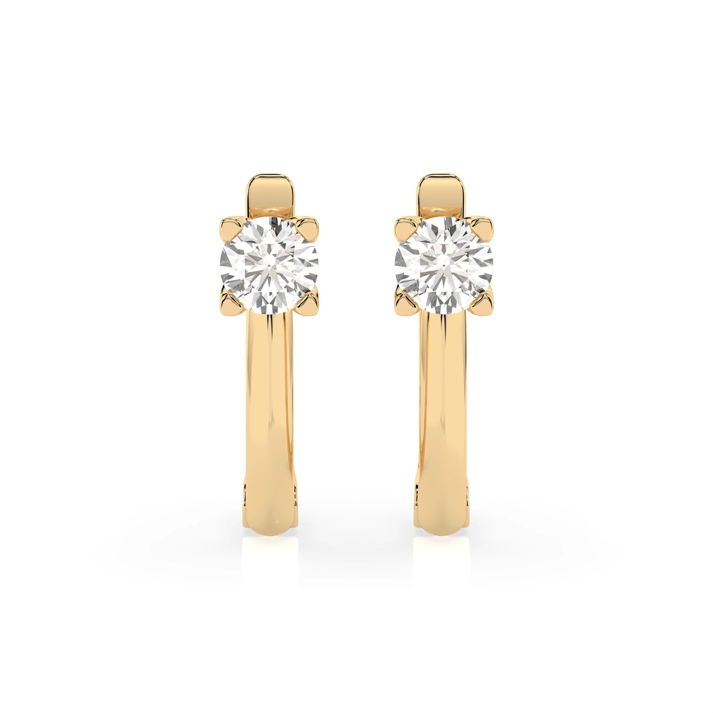 Solitär-Ohrringe mit englischem Verschluss (Rund), 0.6 ct — 102-10089(4.2)