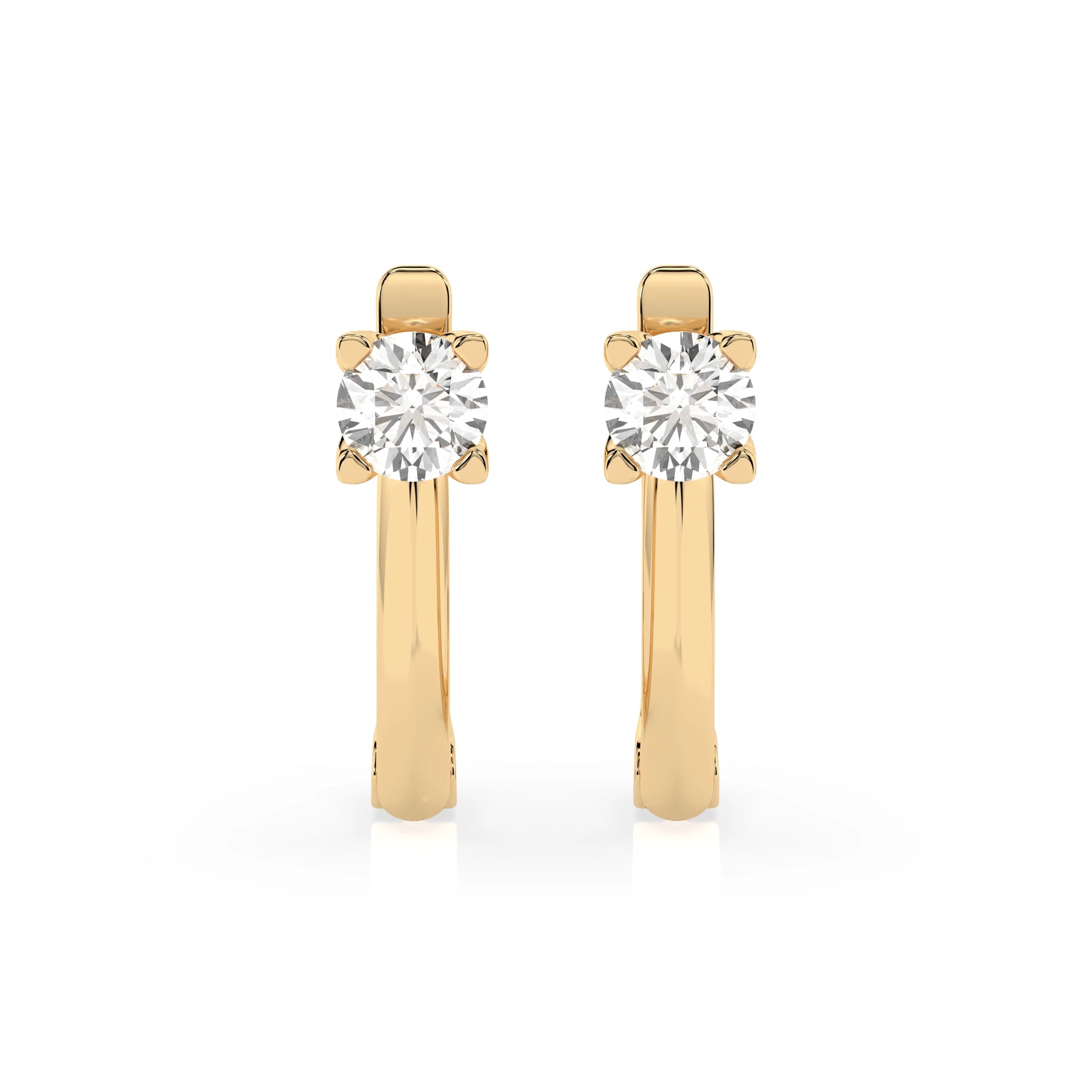 Solitär-Ohrringe mit englischem Verschluss (Rund), 0.6 ct — 102-10089(4.2)