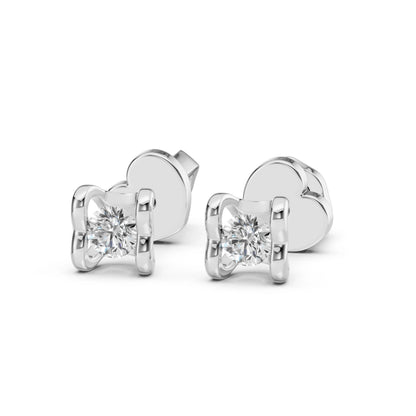 Solitär-Schmetterling-Ohrringe (Rund), 0.2 ct — 102-10013/2(3.0)
