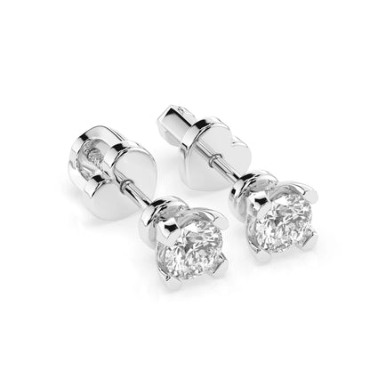 Solitär-Schmetterling-Ohrringe (Rund), 0.6 ct — 102-10089/2(4.2)