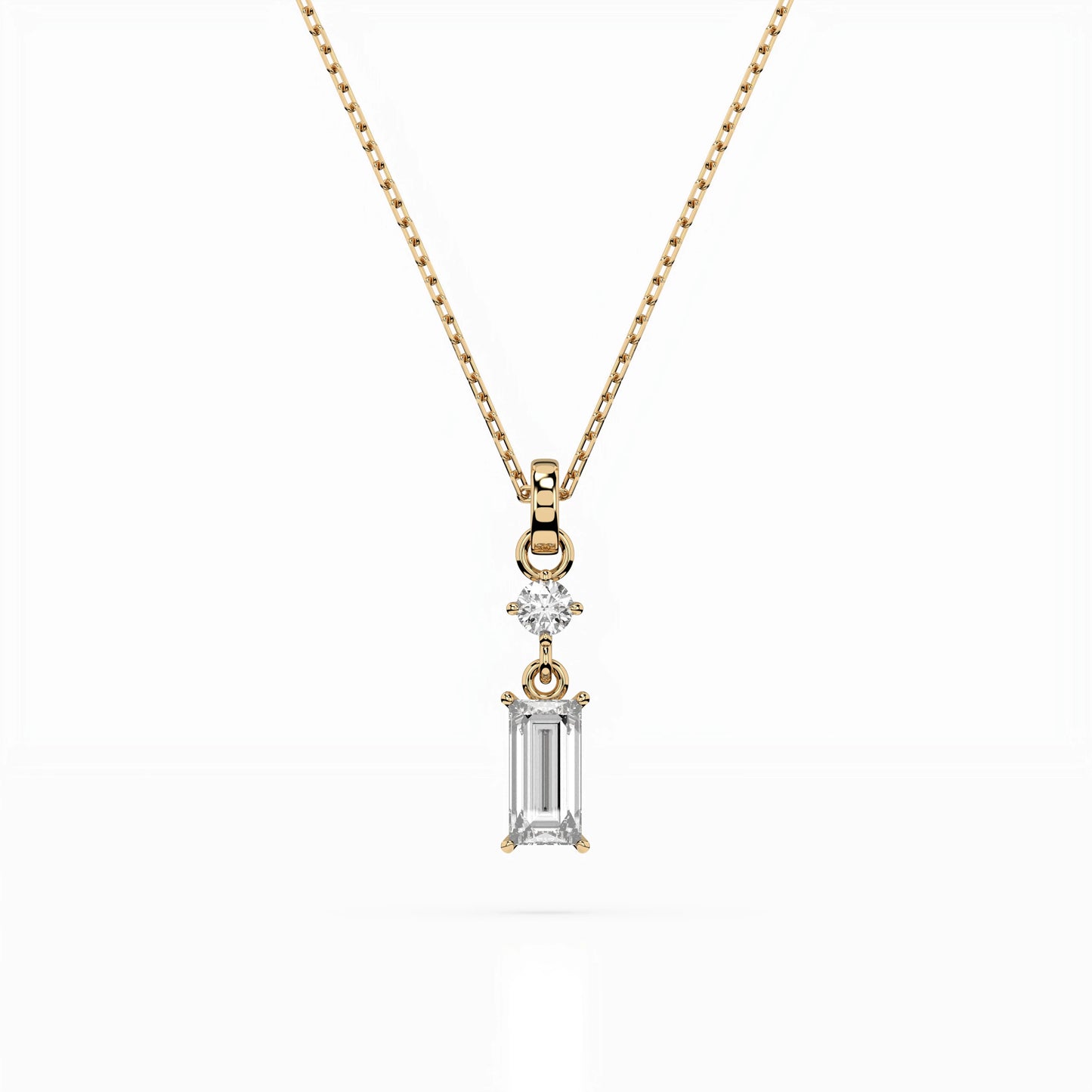 Solitär-Halskette (Baguette), 0.04 ct — 104-10071/2(0.30)BAQ