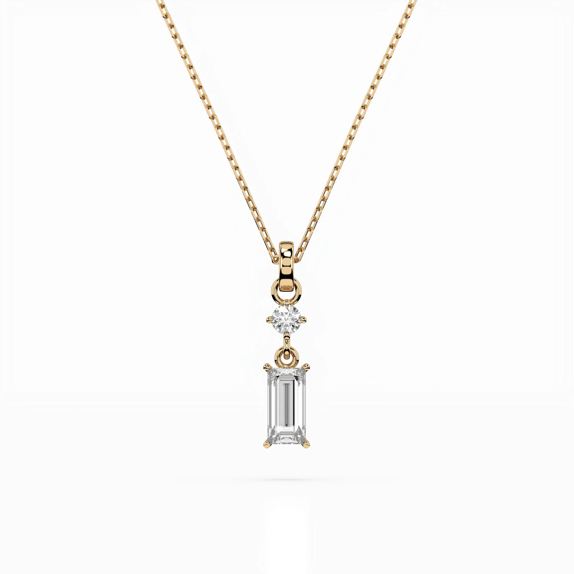 Solitär-Halskette (Baguette), 0.04 ct — 104-10071/2(0.30)BAQ