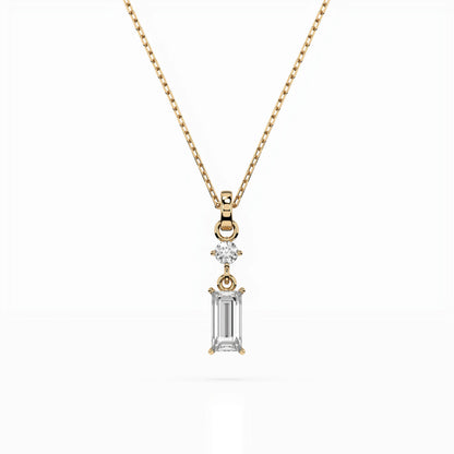 Solitär-Halskette (Baguette), 0.04 ct — 104-10071/2(0.30)BAQ
