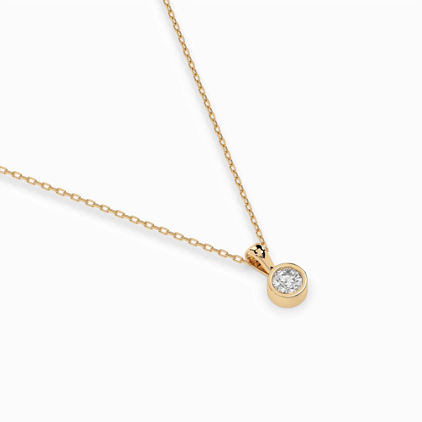 Solitär-Halskette (Rund), 0.1 ct — 104-10010(3.0)