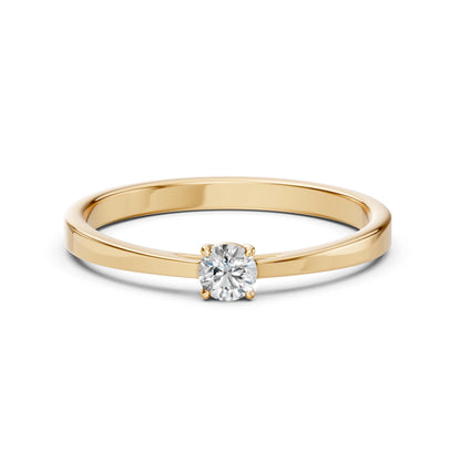 Solitär-Ring (Rund), 0.2 ct — 101-10012/1(3.7)