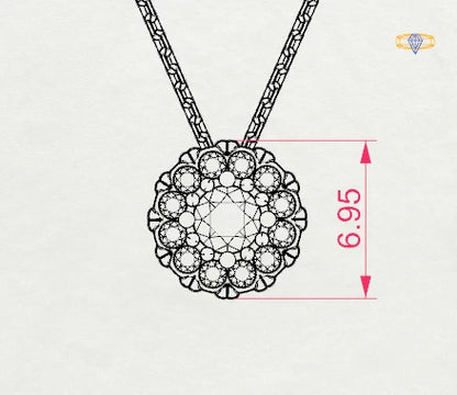Solitär-Eternity-Halskette (Rund), 0.1 ct — 104-10044(3.0)