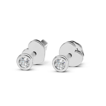 Solitär-Schmetterling-Ohrringe (Rund), 0.09 ct — 102-10010(2.3)