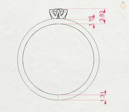 Solitär-Ring (Rund), 0.15 ct — 101-10040(3.4)