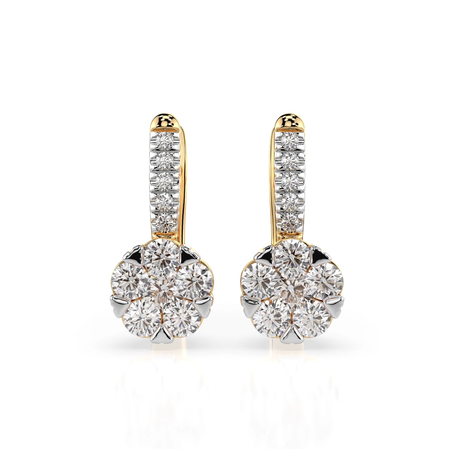 Illusion-Ohrringe (Rund), 0.2 ct — 102-10015/4(3.0)
