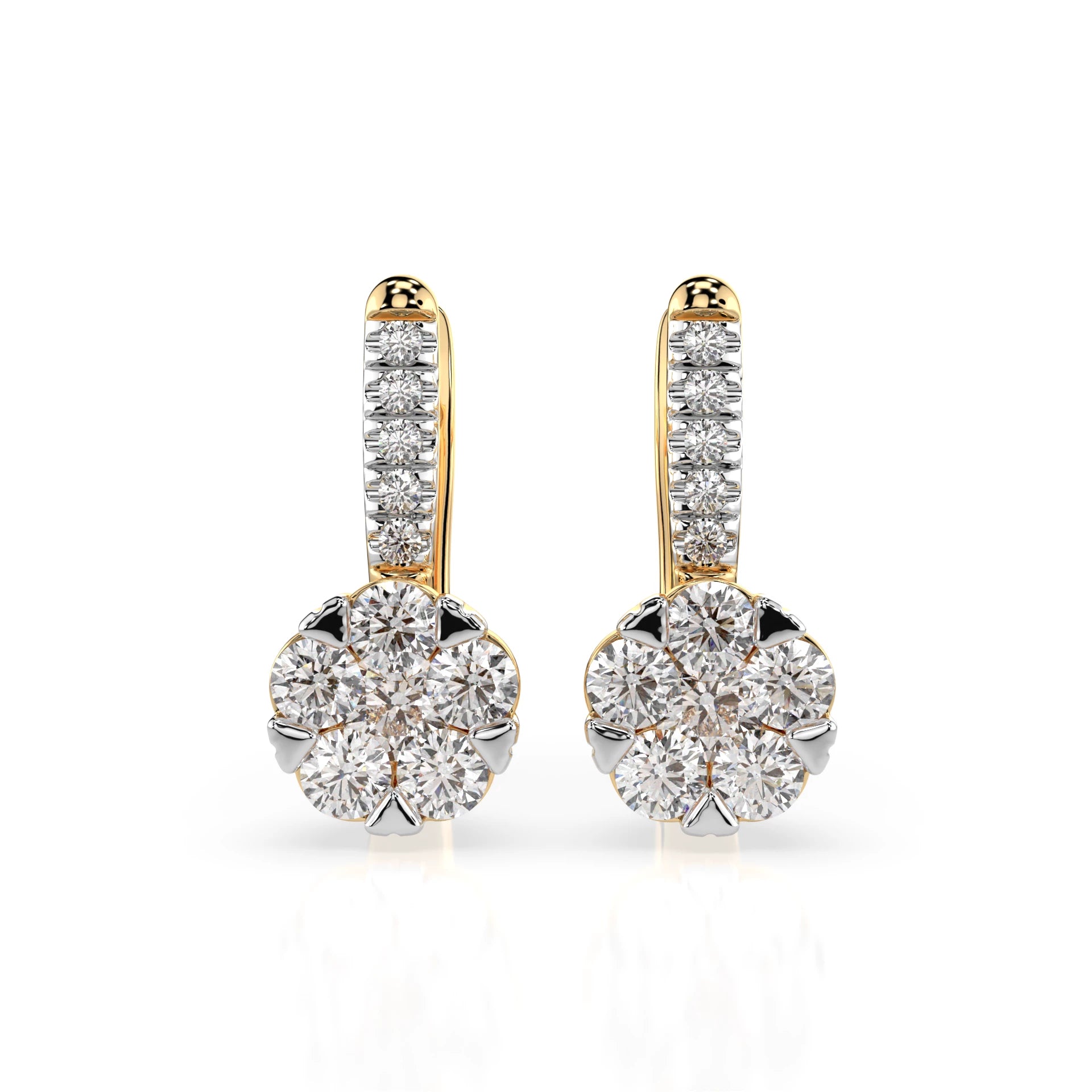 Illusion-Ohrringe (Rund), 0.2 ct — 102-10015/4(3.0)