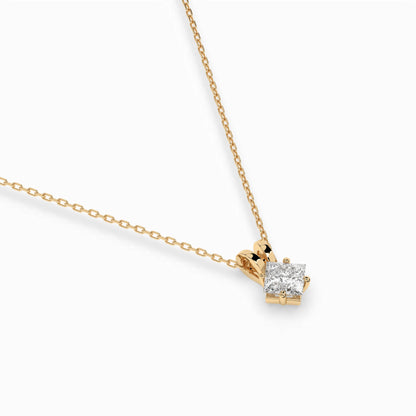 Solitär-Halskette (Prinzess), 0.3 ct — 104-10070(0.30)PR